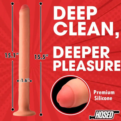 Deep Anal Toy Thick Silicone Enema Hose - 15" Long  Deep Anal Toy