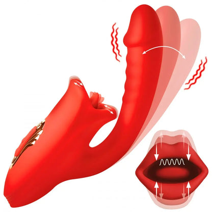 Deep Kiss Silicone Licking Rabbit Vibrator  Licking Vibrator