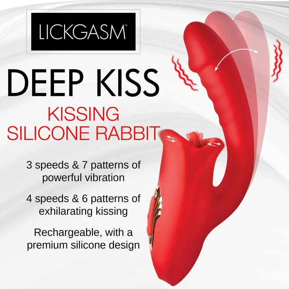 Deep Kiss Silicone Licking Rabbit Vibrator  Licking Vibrator