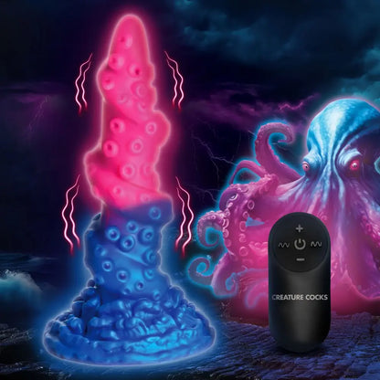 Deluxe Lord Kraken Creature Dildo Vibrating Glow-in-the-Dark Remote Control  Fantasy Dildos