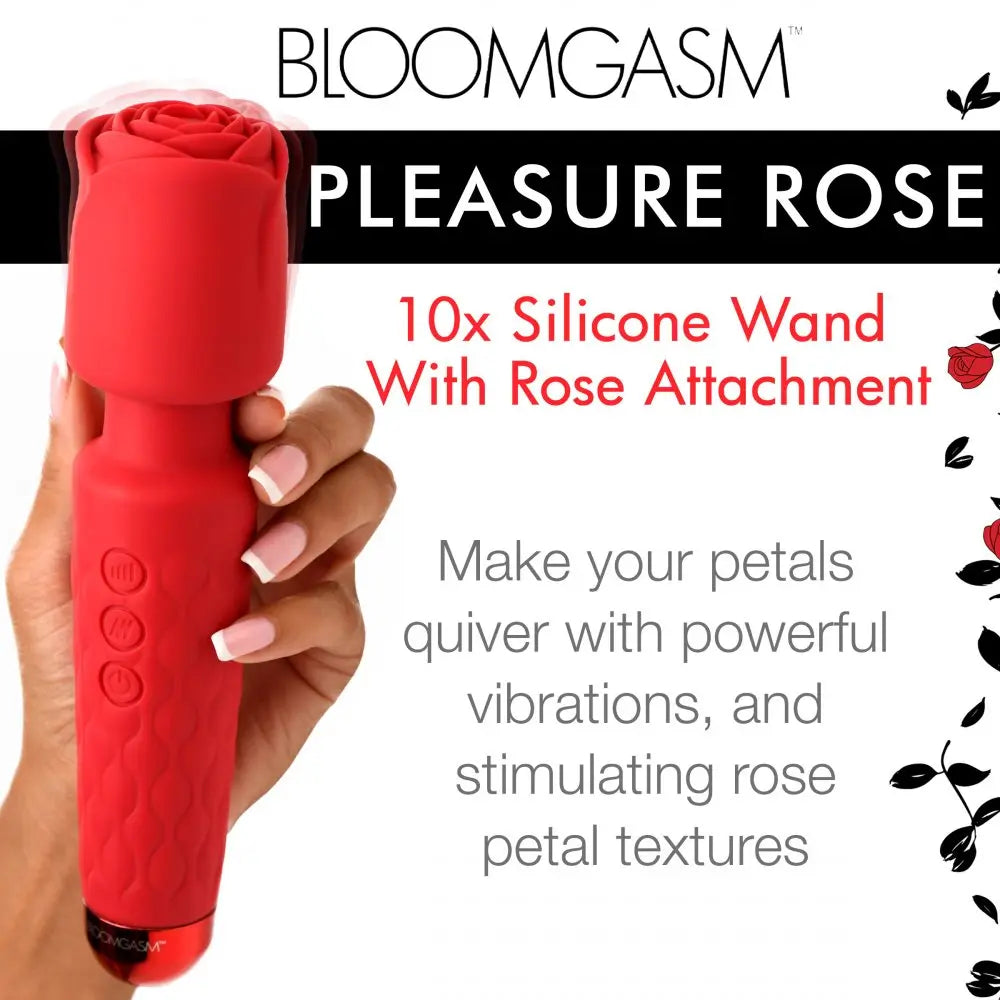 Deluxe Silicone Rose Wand Sex Toy  Wand Vibrator
