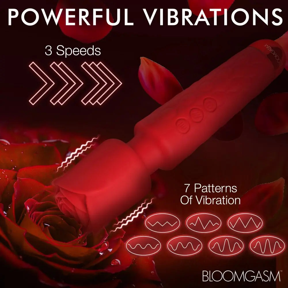 Deluxe Silicone Rose Wand Sex Toy  Wand Vibrator