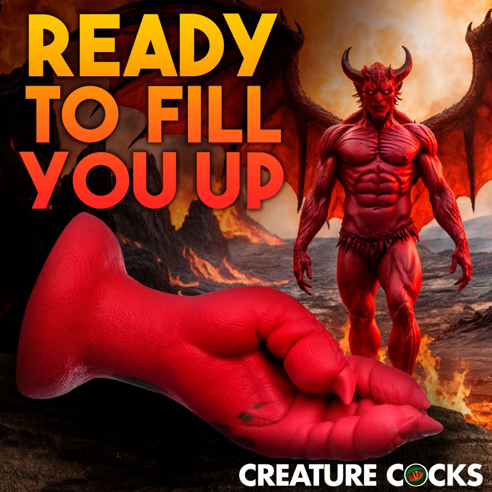 Demon Dildo Fantasy Dildos Suction Cup Demon Claw Fisting Dildo Red Silicone  Anal