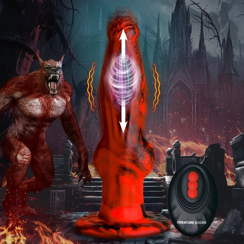 Devil Dog Dildo Werewolf Sex Toy Hell Wolf Vibrating Thrusting Dildo Silicone  Fantasy Dildos