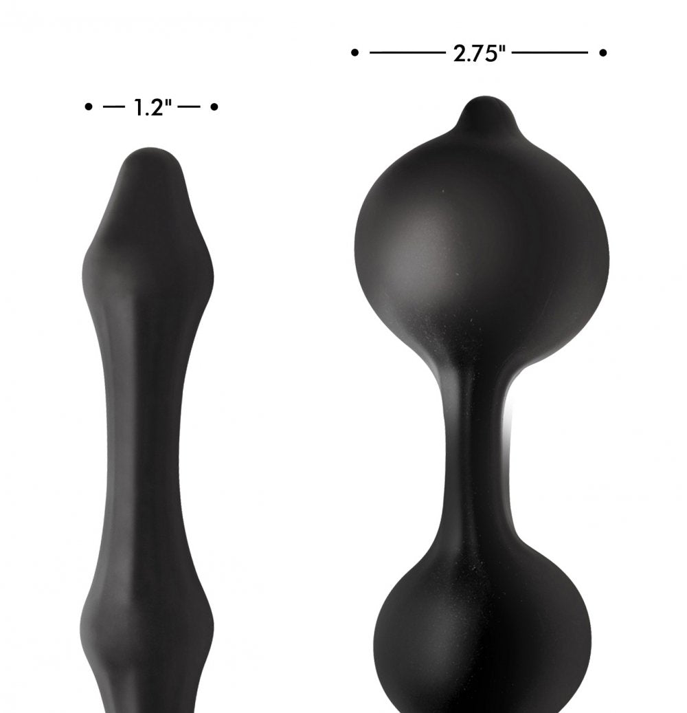 Devils Rattle Inflatable Anal Plug with Cock and Ball Ring Silicone  Inflatable Toys