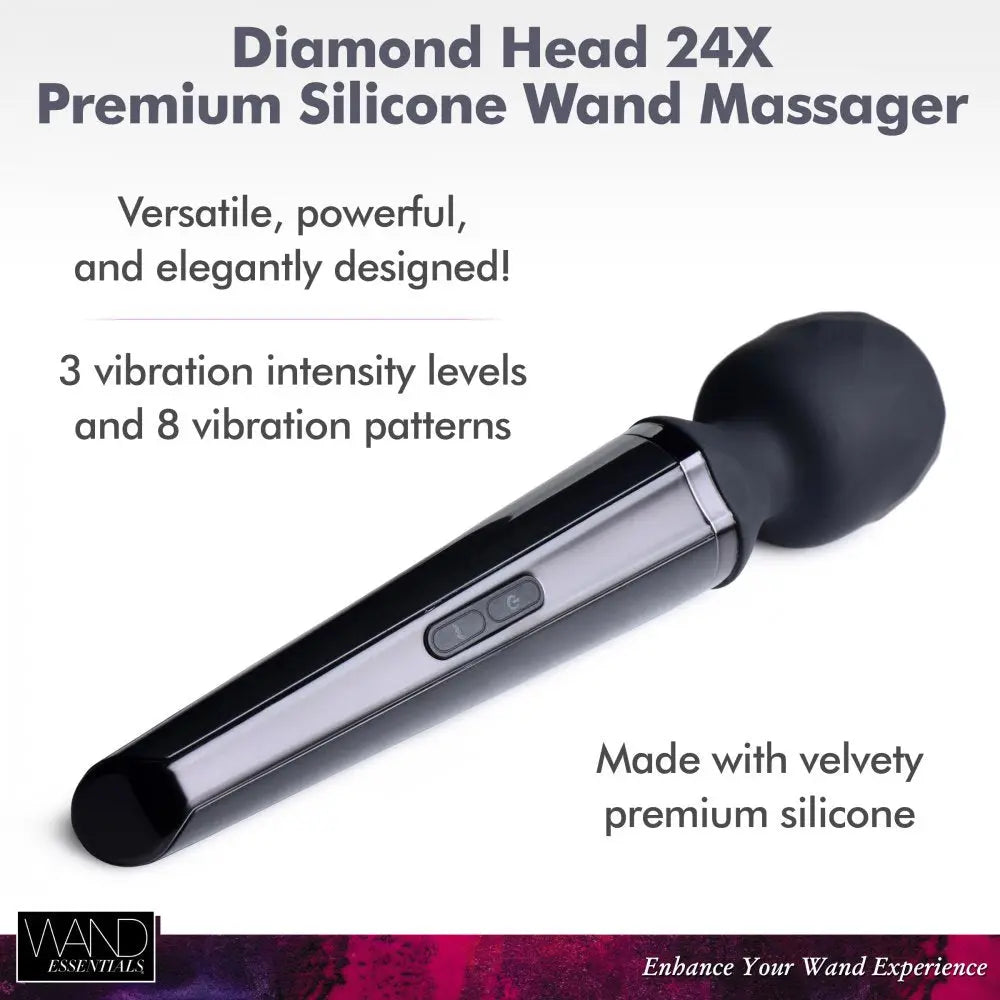 Diamond Head 24X Rechargeable Silicone Wand Massager Wand Vibrator  Vibrator Kits and Accessories