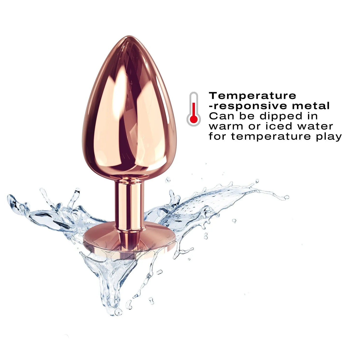 Diamond Plug Rose Gold Large  Metal Anal Plug Sex Toy
