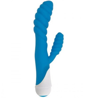Diana 20x Rippled Silicone Rabbit Vibe- Blue  Rabbit Vibrators