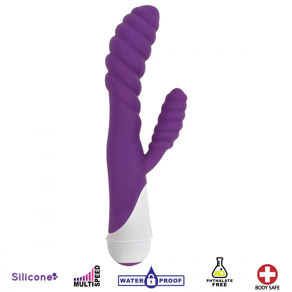 Diana 20x Rippled Silicone Rabbit Vibe- Purple  Rabbit Vibrators