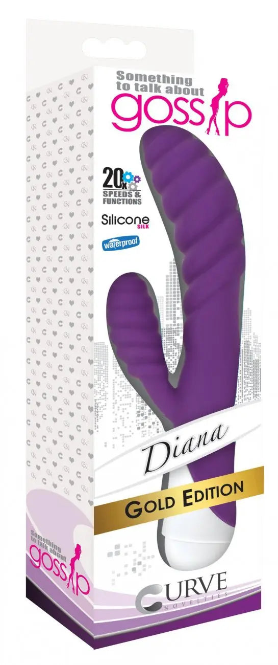 Diana 20x Rippled Silicone Rabbit Vibe- Purple  Rabbit Vibrators