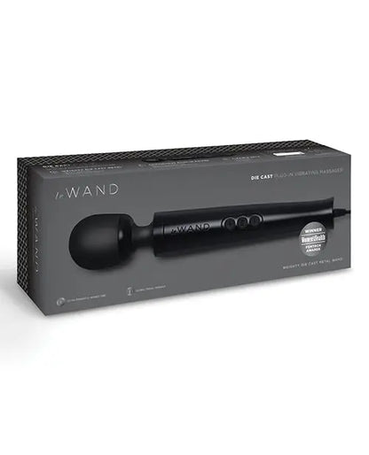 Die Cast Plug-In Vibrating Wand Massager - Black  Wand Vibrator
