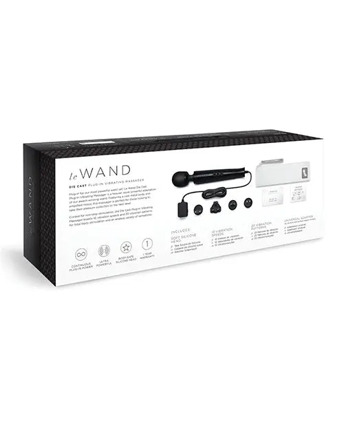 Die Cast Plug-In Vibrating Wand Massager - Black  Wand Vibrator