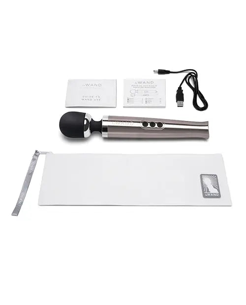 Die Cast Rechargeable Vibrating Wand Massager - Silver  Wand Vibrator