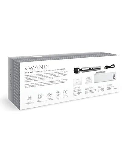 Die Cast Rechargeable Vibrating Wand Massager - Silver  Wand Vibrator