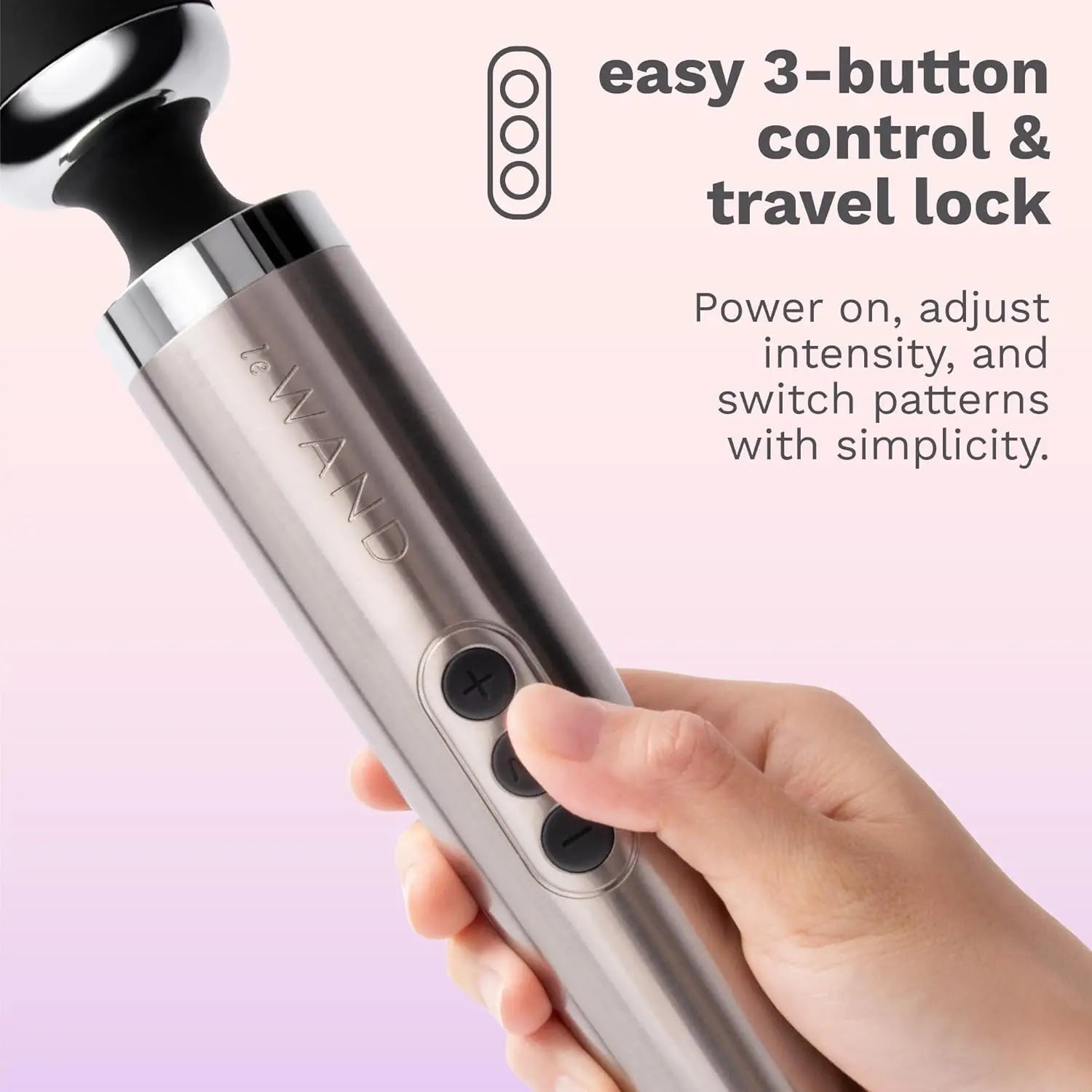 Die Cast Rechargeable Vibrating Wand Massager - Silver  Wand Vibrator