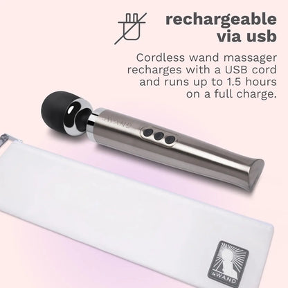 Die Cast Rechargeable Vibrating Wand Massager - Silver  Wand Vibrator