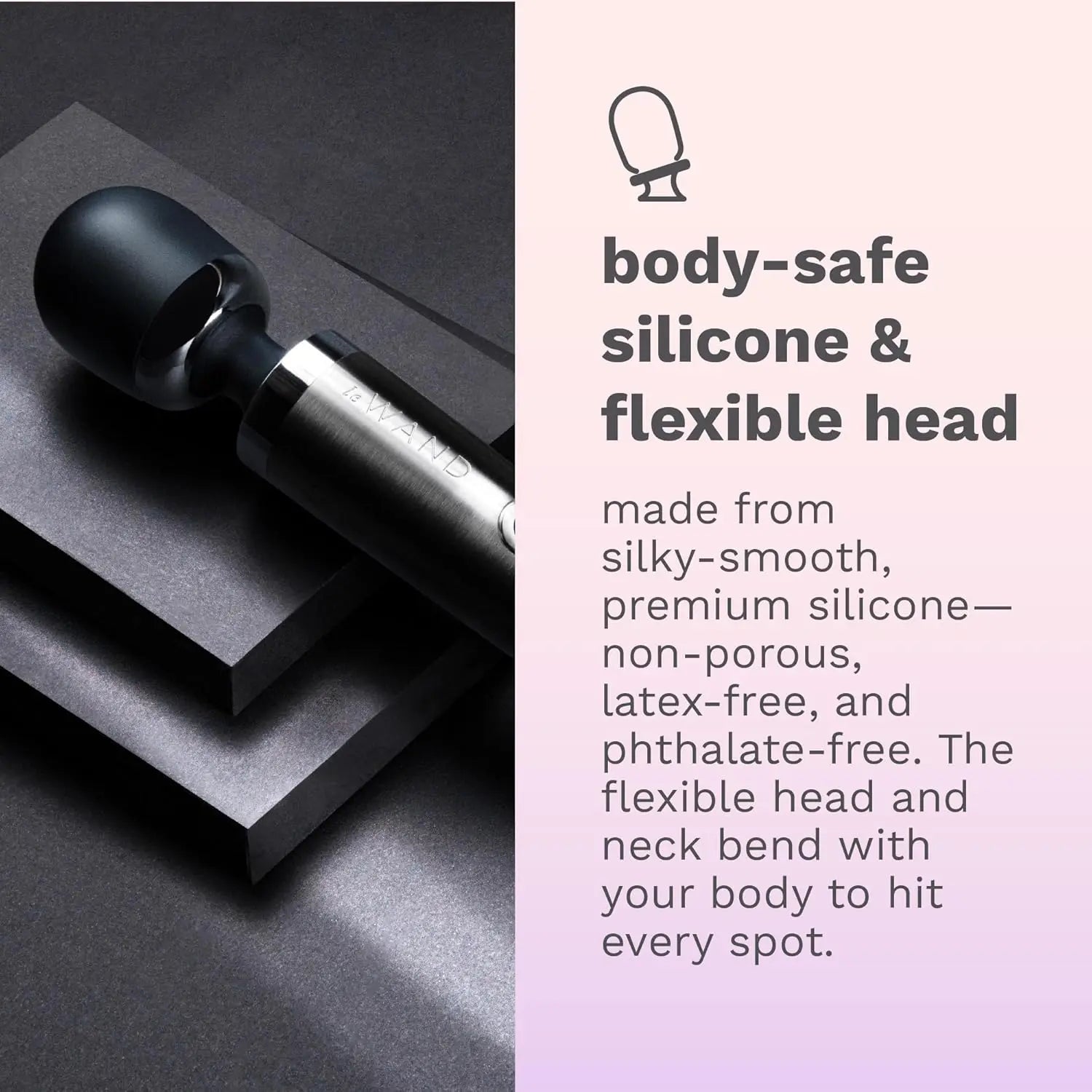 Die Cast Rechargeable Vibrating Wand Massager - Silver  Wand Vibrator