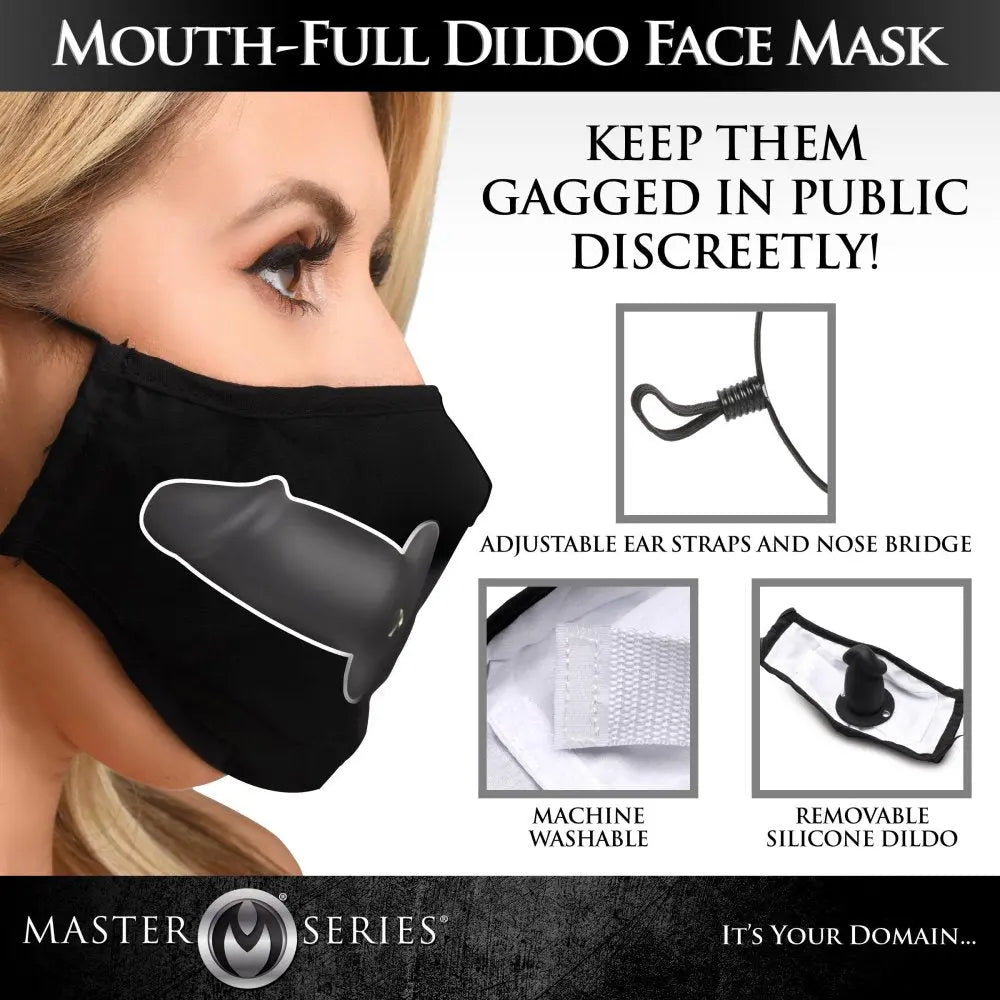 Discreet Penis Gag Mouth-Full Dildo Face Mask  Masks, Gags and Blindfolds