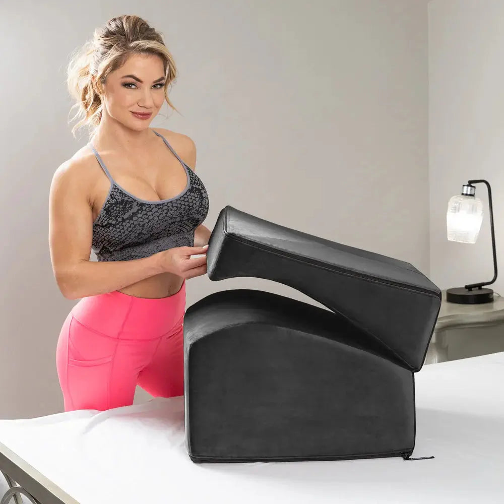 Discreet Sex Furniture Convertible Ottoman Flip Ramp Black Microvelvet  Sex Position Aid