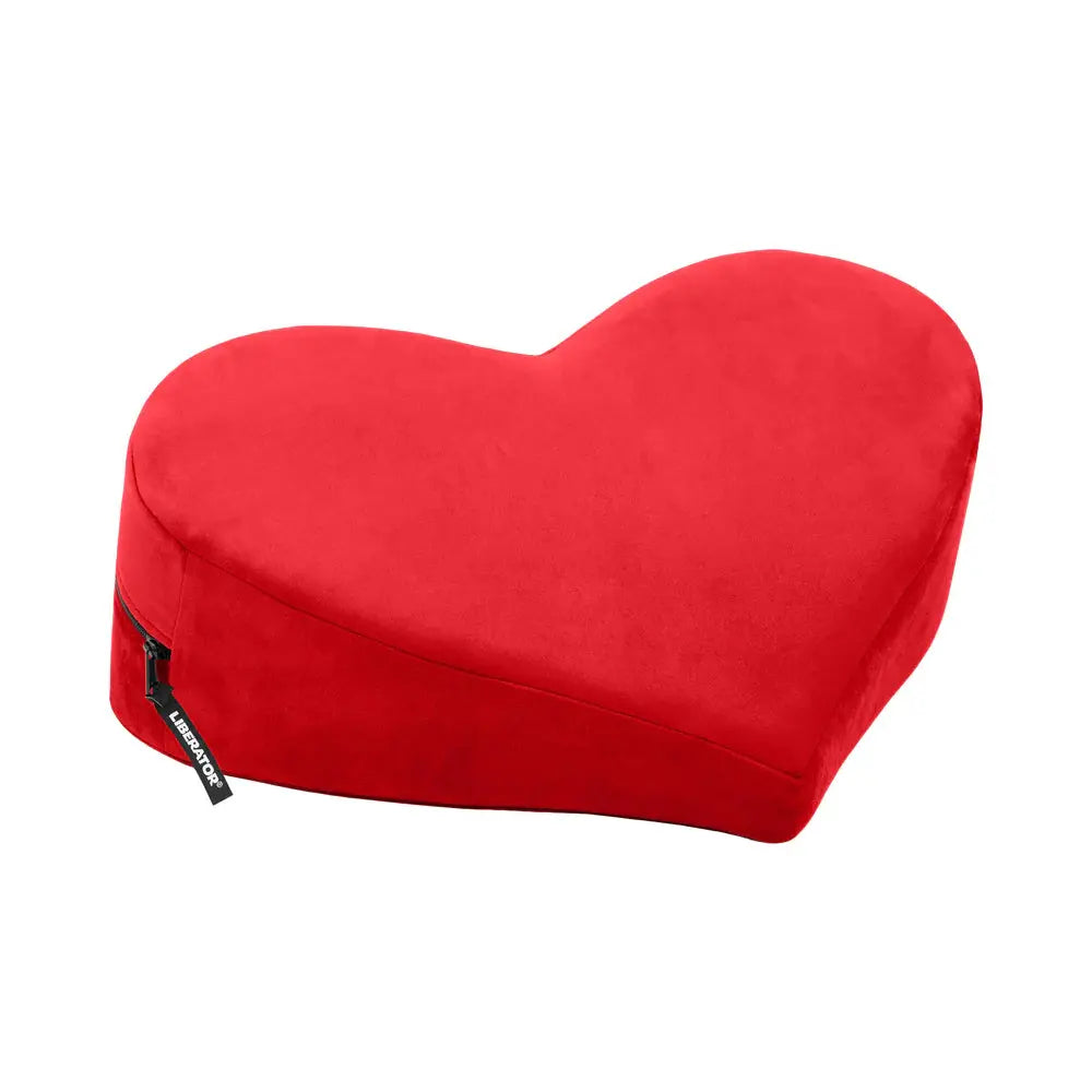 Discreet Sex Wedge Heart Wedge Sex Position Pillow Red Microvelvet  BDSM