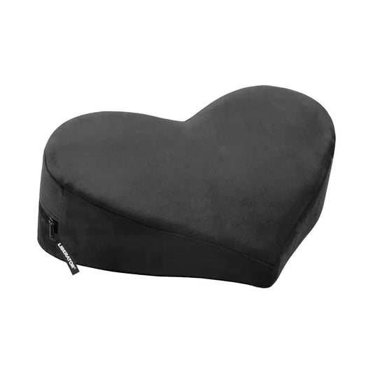 Discreet Sex Wedge Pillow Heart Wedge Black Microvelvet  Sex Position Aid  Sex Position Aid