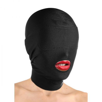Disguise Open Mouth Bondage Hood with Padded Blindfold  Masks, Gags and Blindfolds