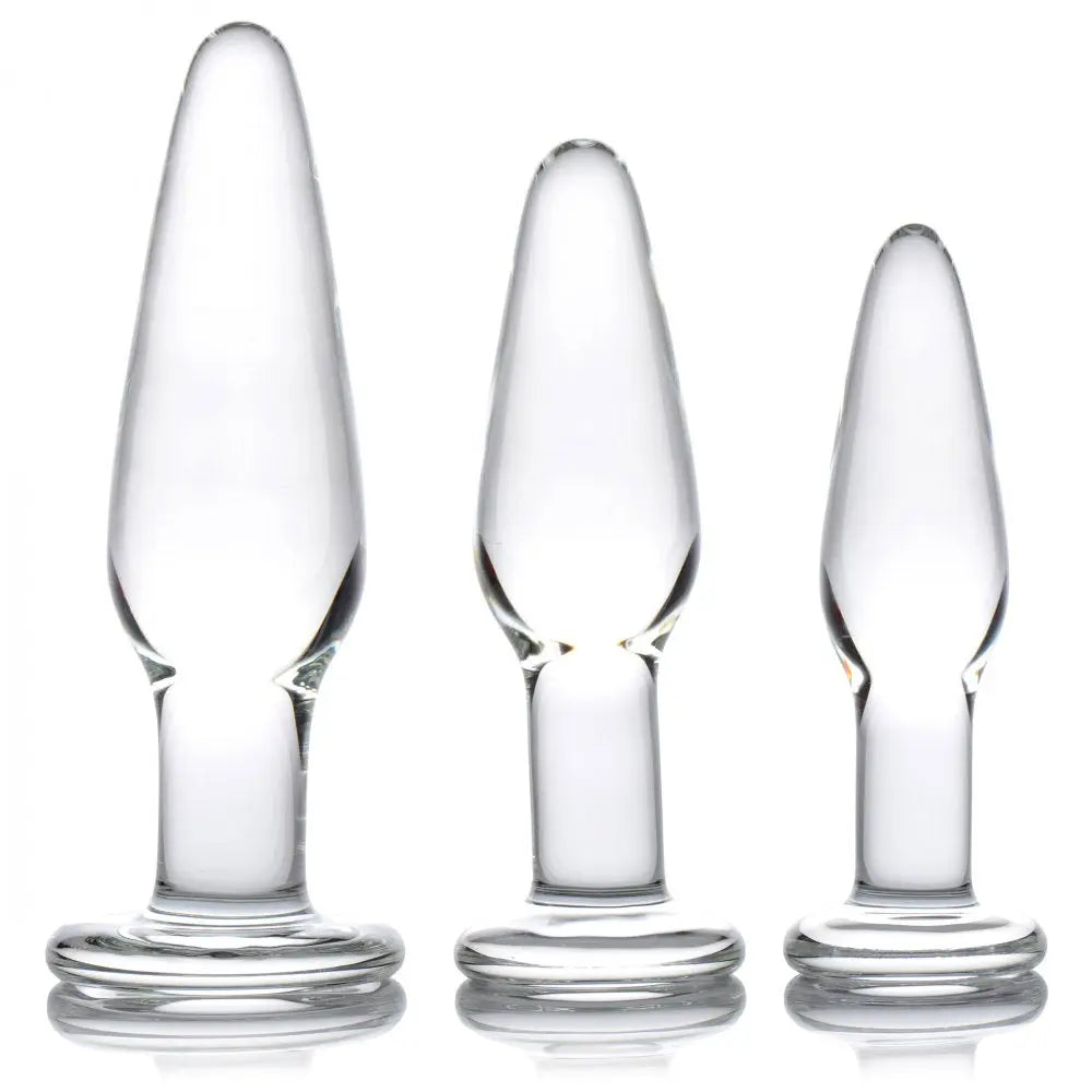 Dosha 3 Piece Glass Anal Plug Kit Anal Training Anal Gape  Anal