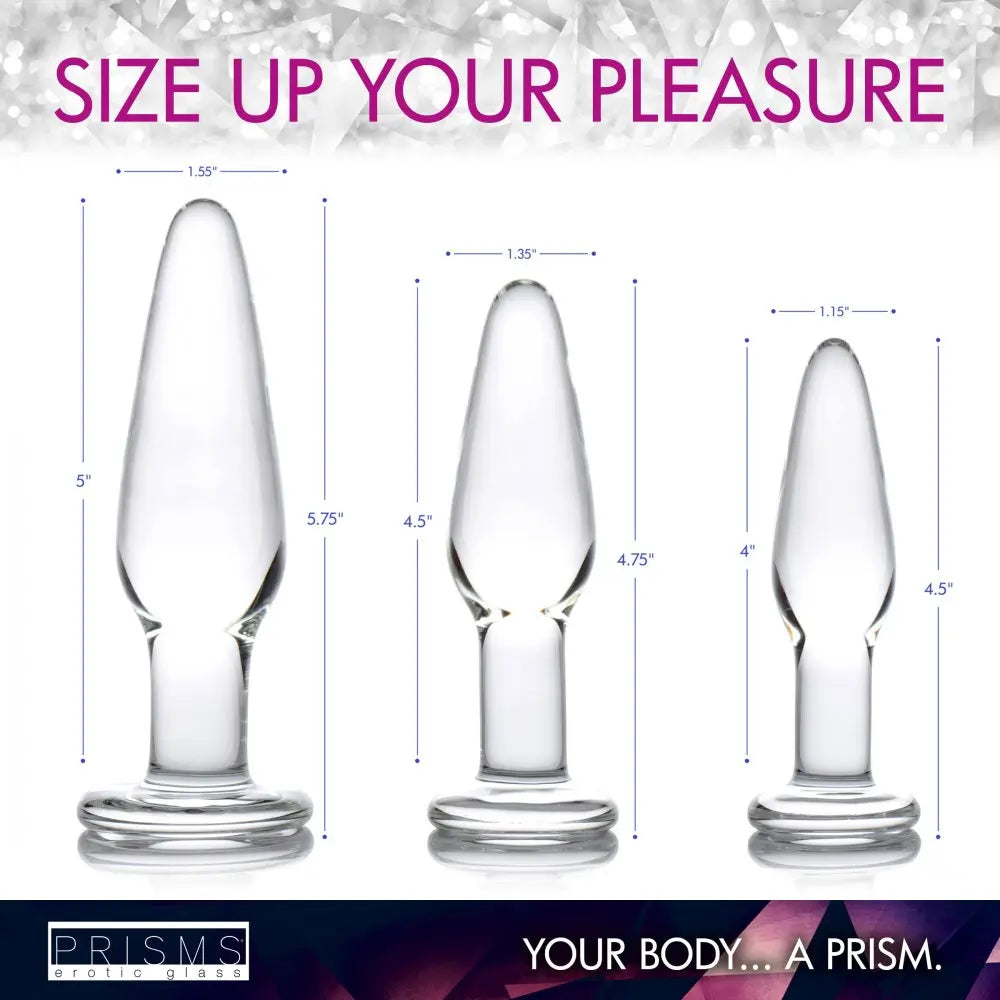 Dosha 3 Piece Glass Anal Plug Kit Anal Training Anal Gape  Anal