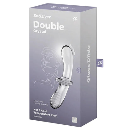 Double Crystal - Transparent  Glass Dildo