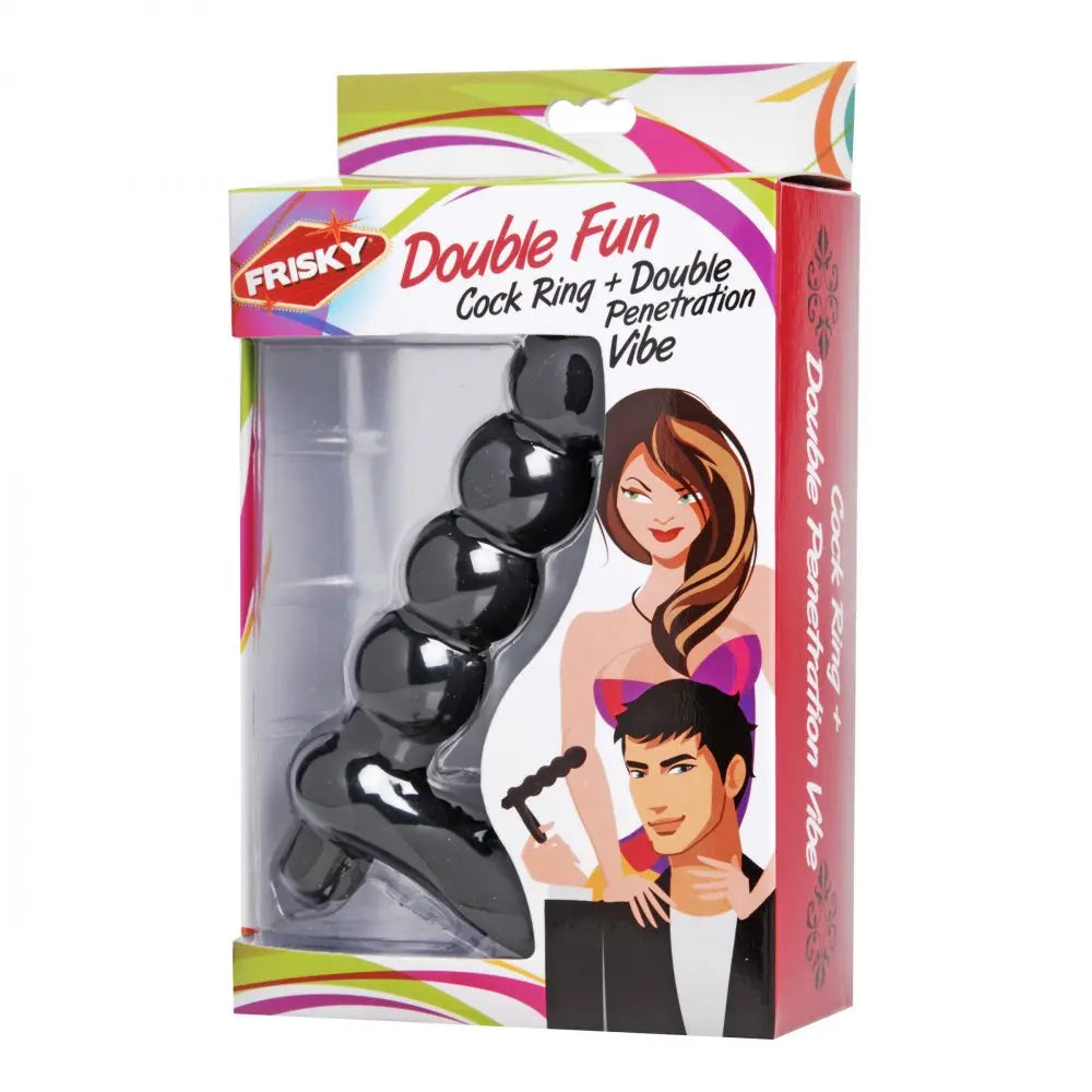 Double Fun Cock Ring with Double Penetration Vibe  Vibrating Cock Ring