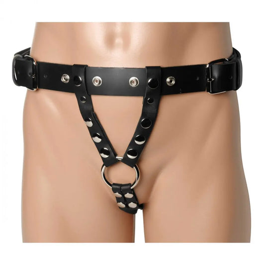 Double Penetration Premium Leather Dildo Harness for Men  Strap-Ons and Harnesses