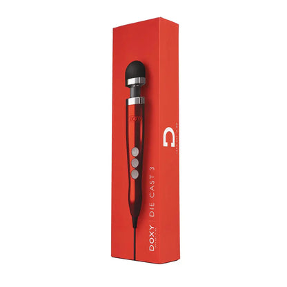 Doxy Wand Die Cast 3 Compact Wand Vibrator Candy Red  Wand Vibrator