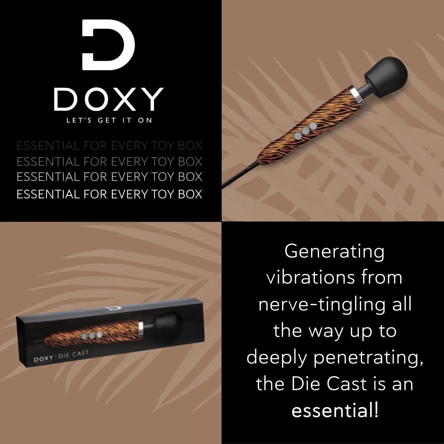 Doxy Wand Die Cast - Powerful Tiger Wand Vibrator  Vibrators