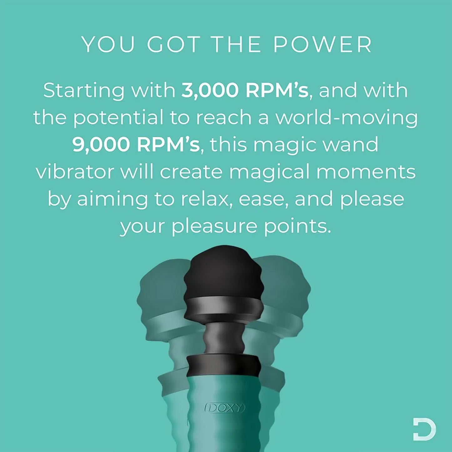 Doxy Wand Vibrator 3 USB-C - Turquoise  Vibrators