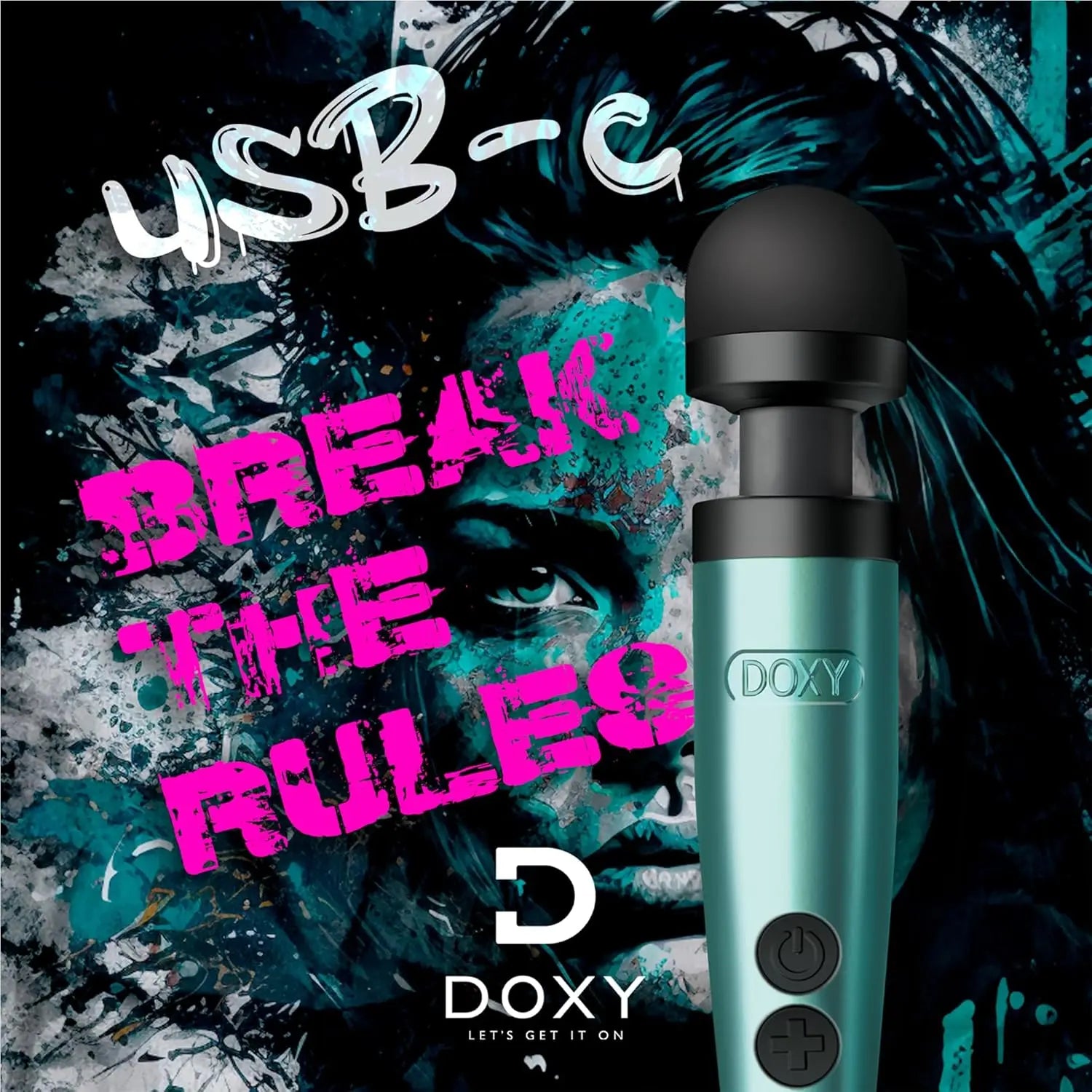 Doxy Wand Vibrator 3 USB-C - Turquoise  Vibrators