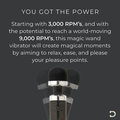 Doxy Wand Vibrator Die Cast 3 - Disco Black Glitter Powerful Vibrator  Vibrators