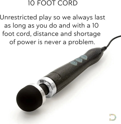 Doxy Wand Vibrator Die Cast 3 - Disco Black Glitter Powerful Vibrator  Vibrators