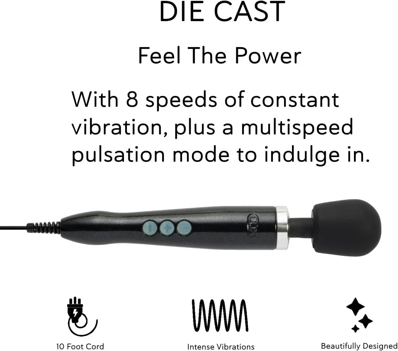 Doxy Wand Vibrator Die Cast - Black Best Wand Vibrator  Vibrators