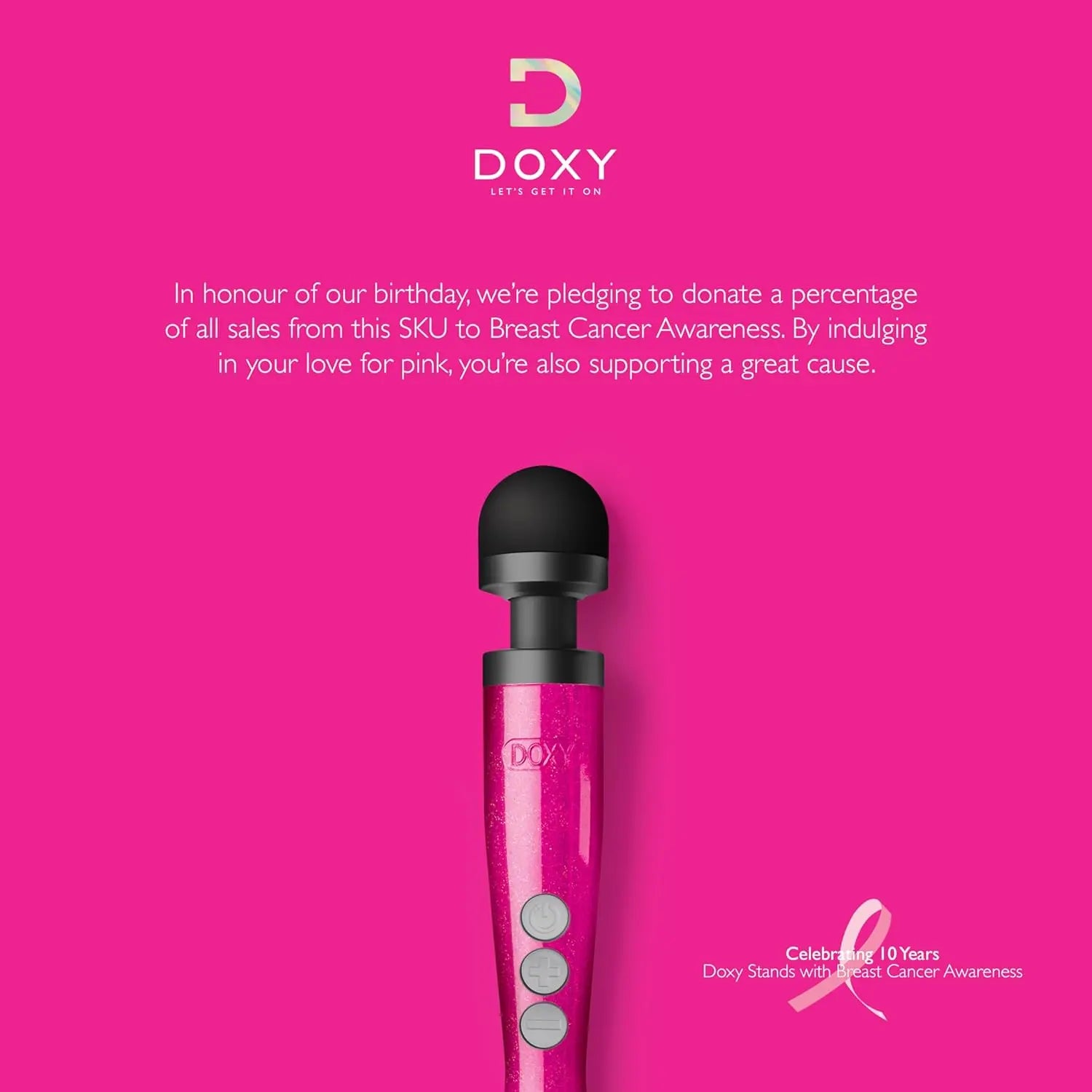 Doxy Wand Vibrator Rechargeable Sex Toy Die Cast 3R Hot Pink  Vibrators