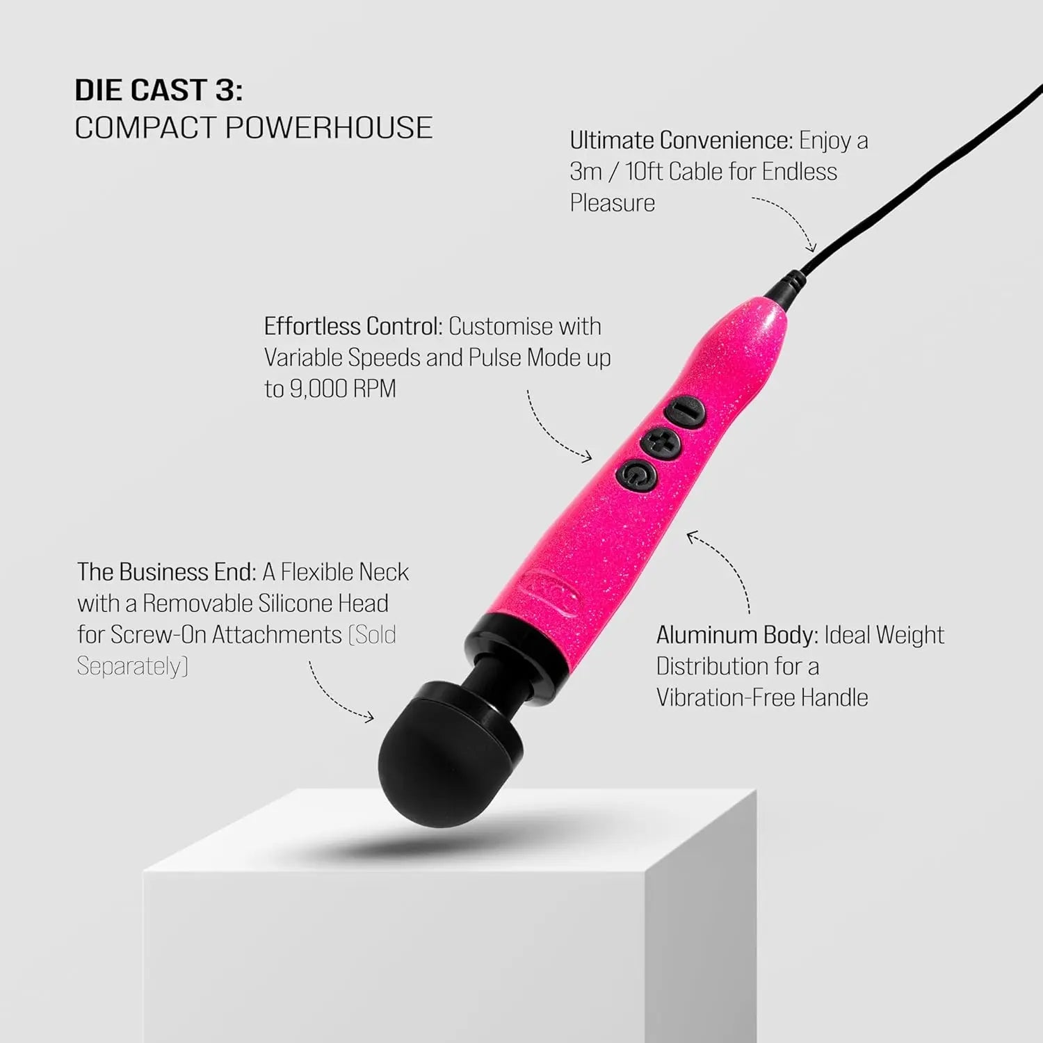 Doxy Wand Vibrator Sex Toy Die Cast 3 - Breast Cancer Awareness Edition  Vibrators