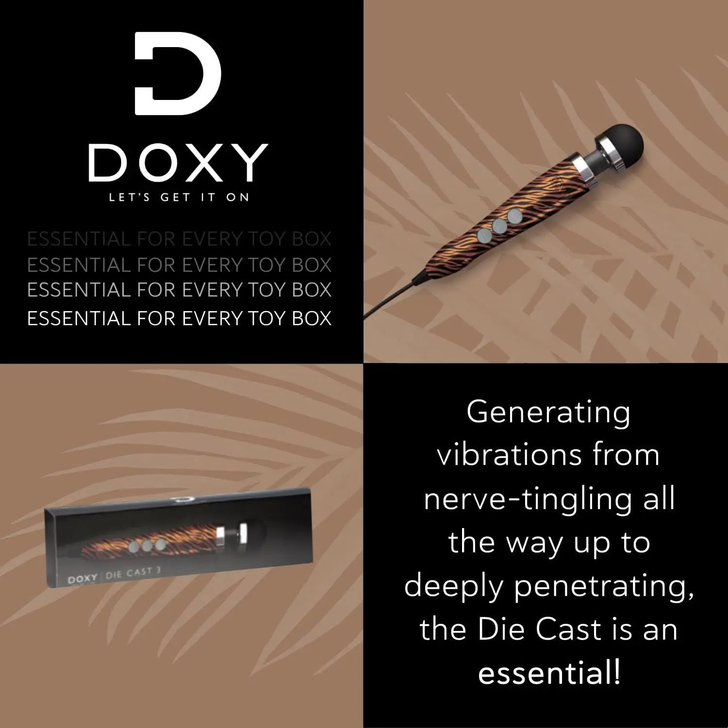 Doxy Wand Vibrator Sex Toy Die Cast 3 - Tiger Wand Vibrator  Vibrators