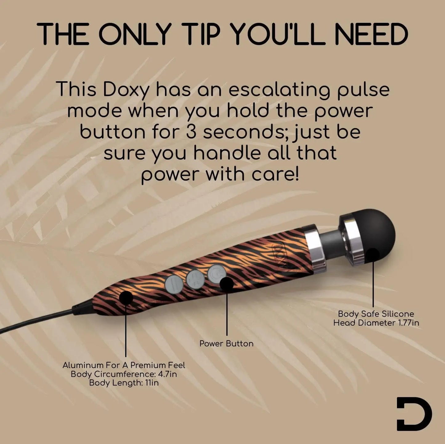 Doxy Wand Vibrator Sex Toy Die Cast 3 - Tiger Wand Vibrator  Vibrators