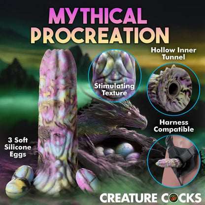 Dragon Spawn Ovipositor Silicone Dildo with Eggs 