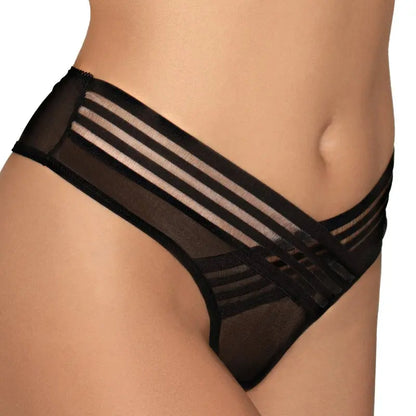 Dreamgirl Mesh Thong with Shadow Stripe Elastic Front Detail Black XL Hanging  Lingerie - Bra and Panty sets