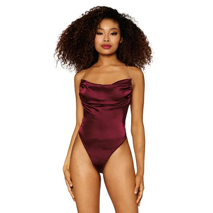 Dreamgirl Teddy Burgundy M Hanging  Lingerie - Body Stockings