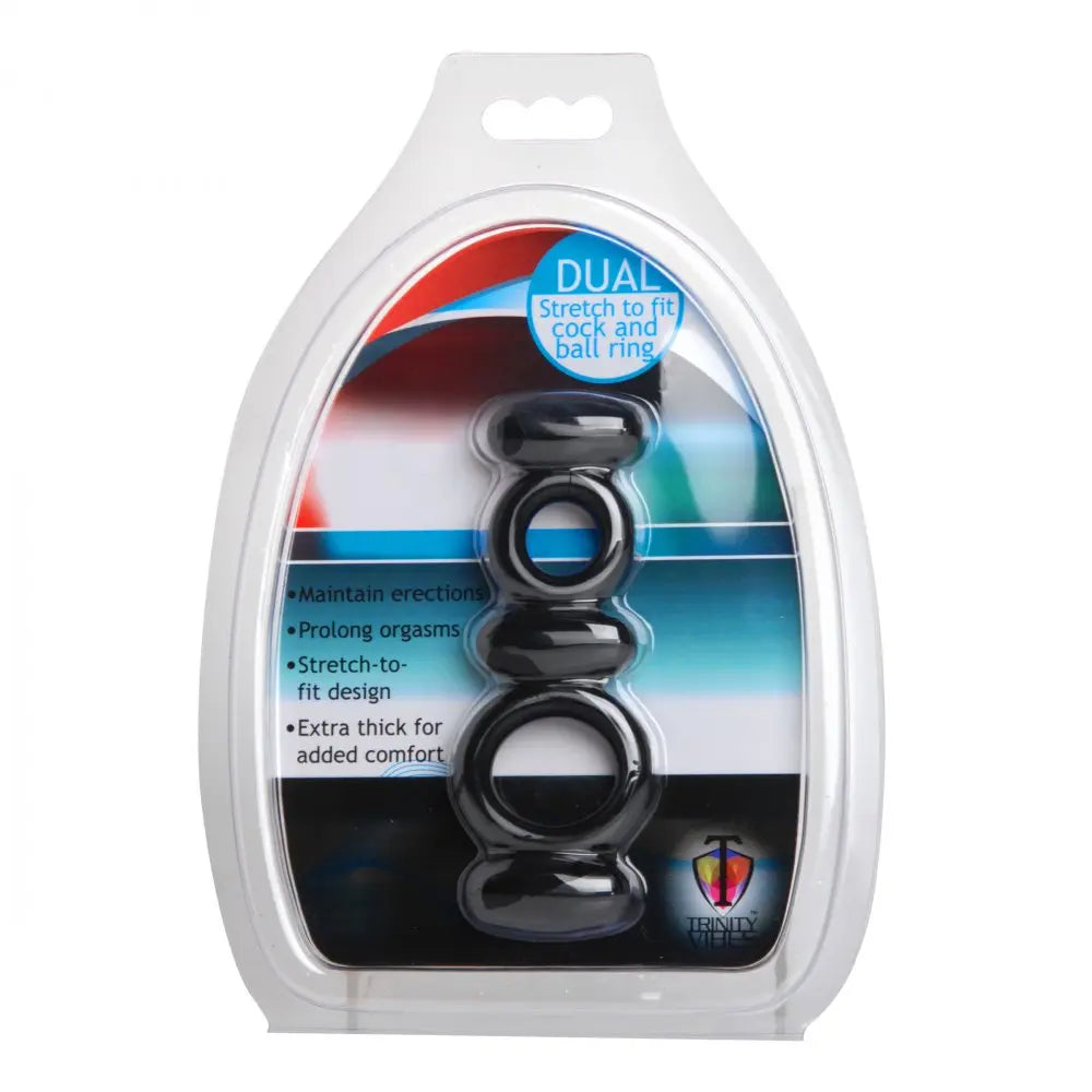 Dual Stretch To Fit Cock and Ball Ring Sex Toy  Cock Rings