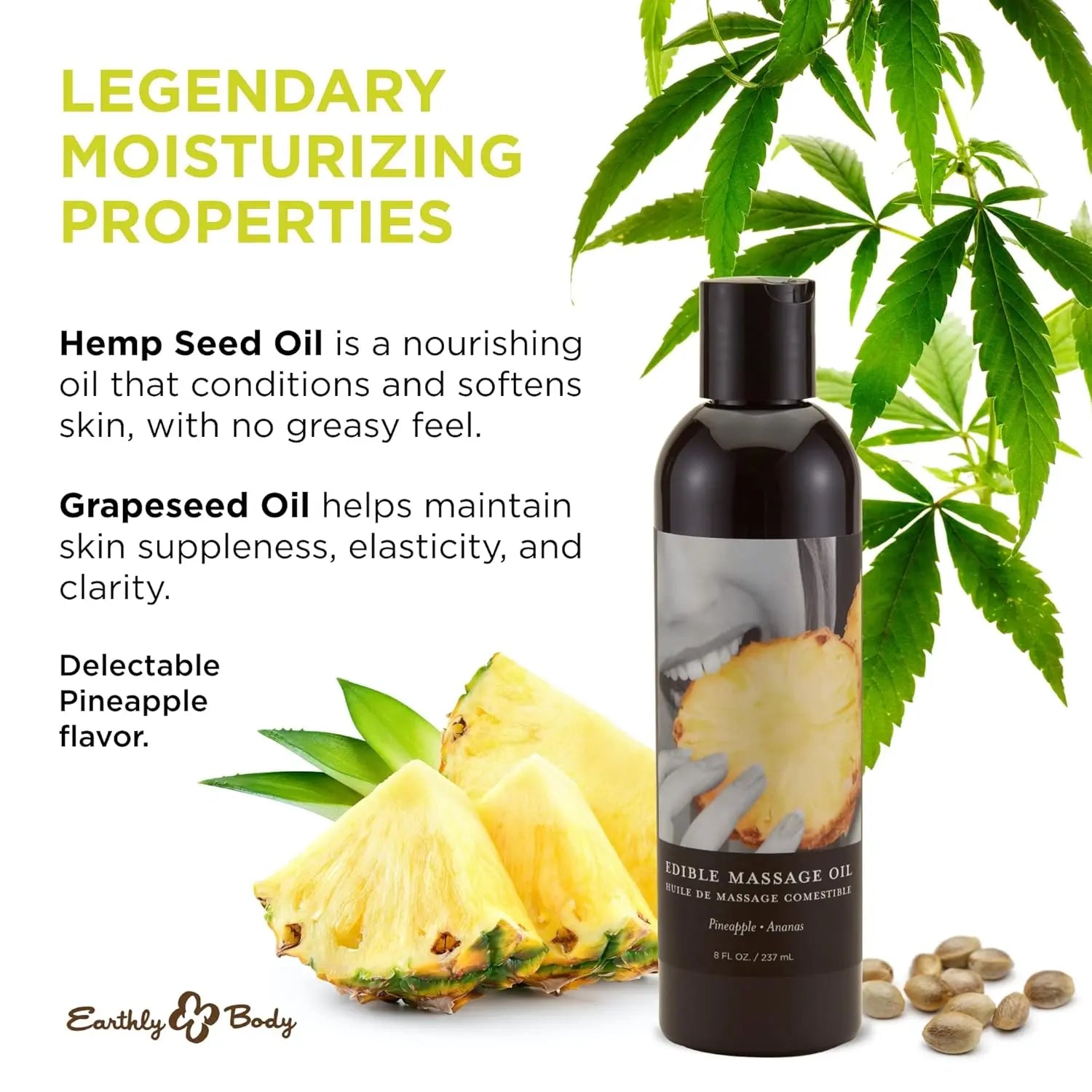 Edible Massage Oil Pineapple - Sexy Couples Gift Idea  Lubes, Lotions and Accessories