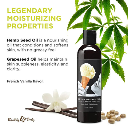 Edible Massage Oil Vanilla  8 fl oz / 237 ml  Lubes, Lotions and Accessories