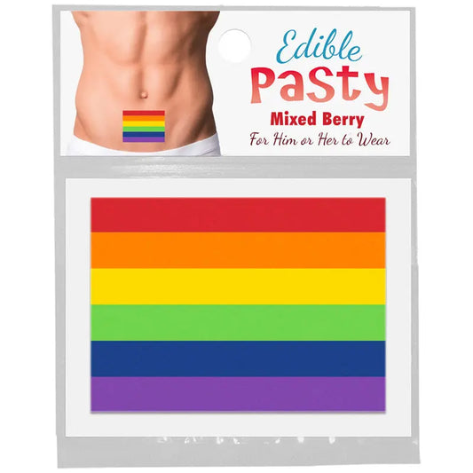 Edible Pride Flag Pasty Mixed Berry  Lingerie - Pasties and Tassels