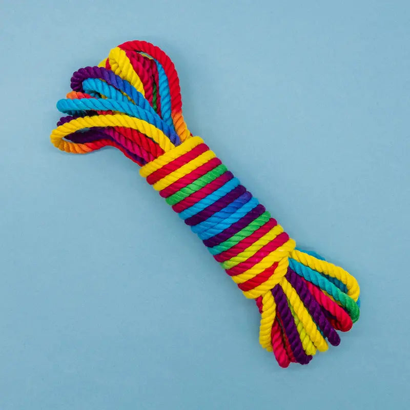 Emojibator Funfetti Rainbow Bondage Rope 26.25 ft.  Fetish - Cuffs & Restraints